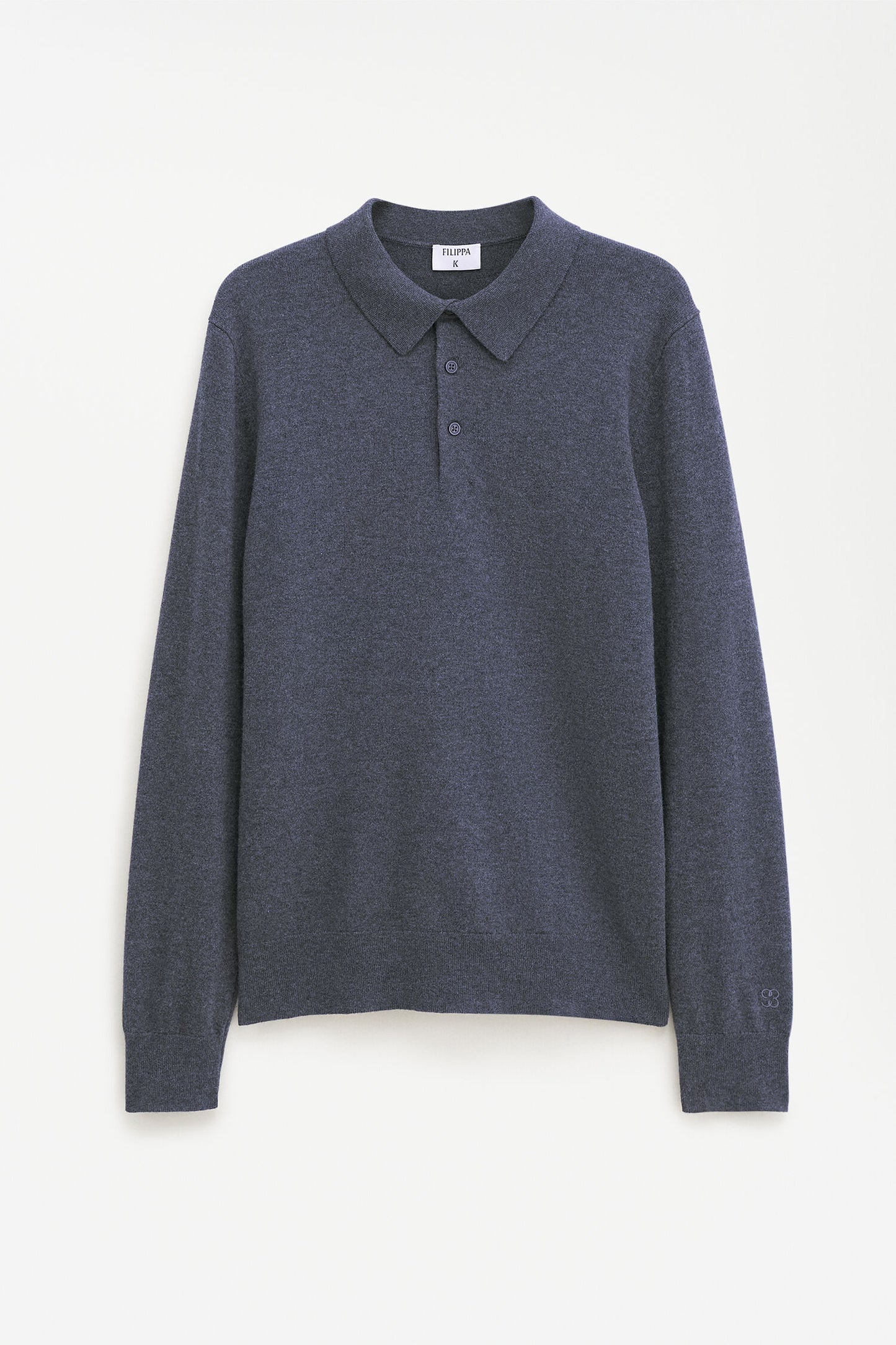 KNITTED POLO SHIRT DARK GREY MELANGE