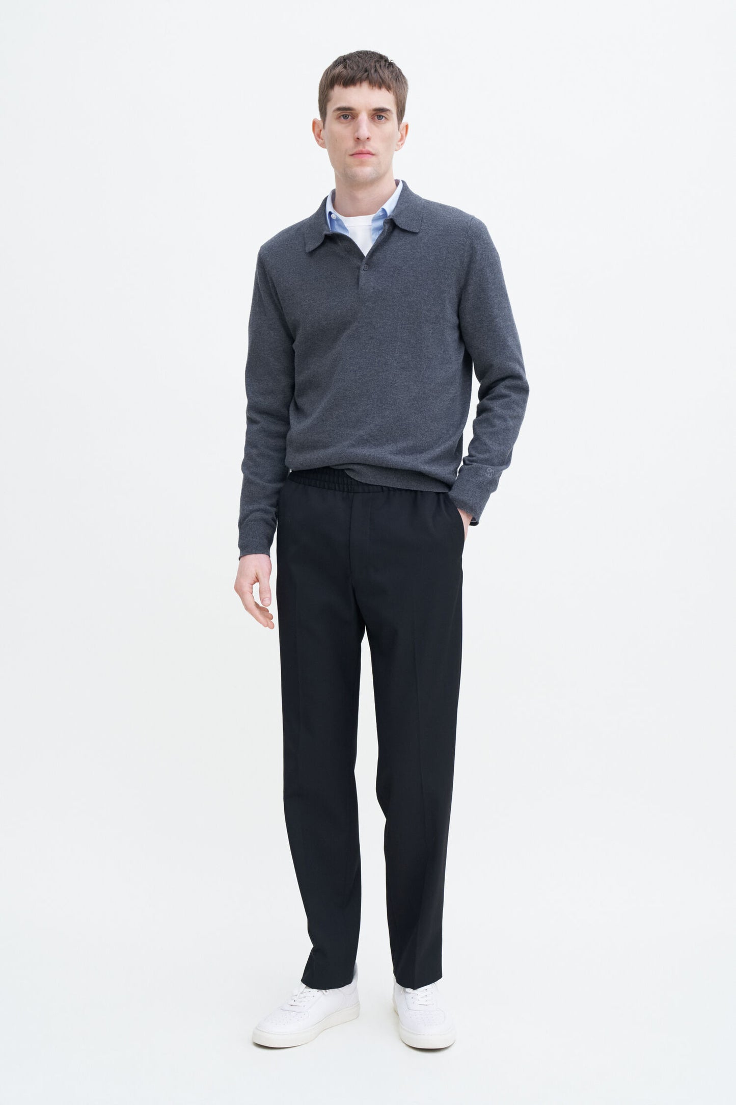 RELAXED WOOL TROUSERS BLACK