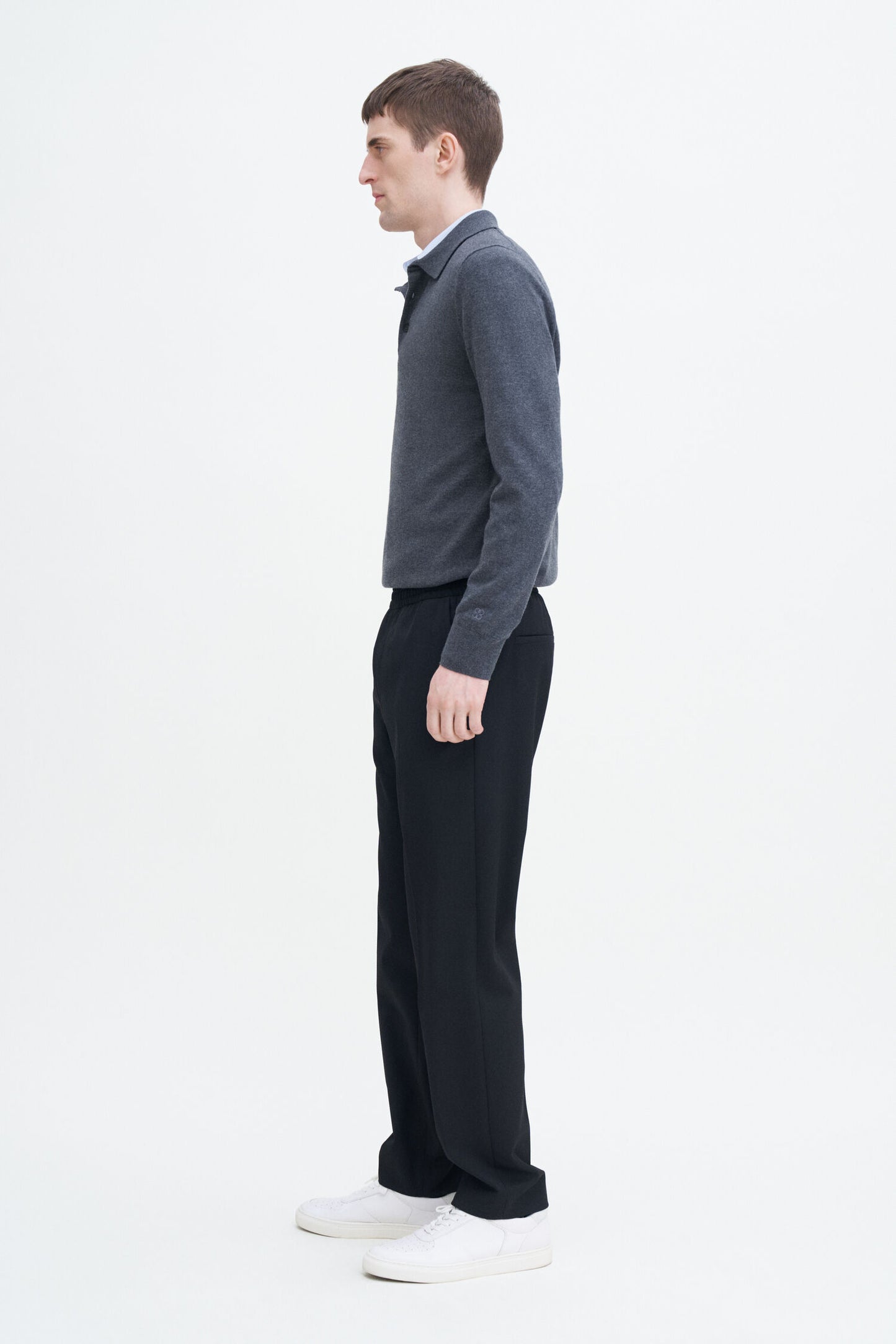 RELAXED WOOL TROUSERS BLACK