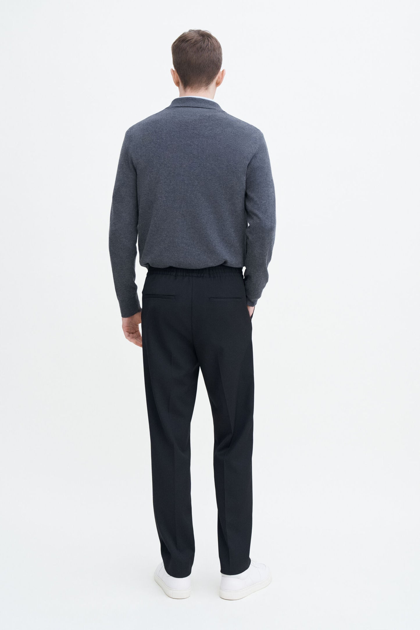 RELAXED WOOL TROUSERS BLACK