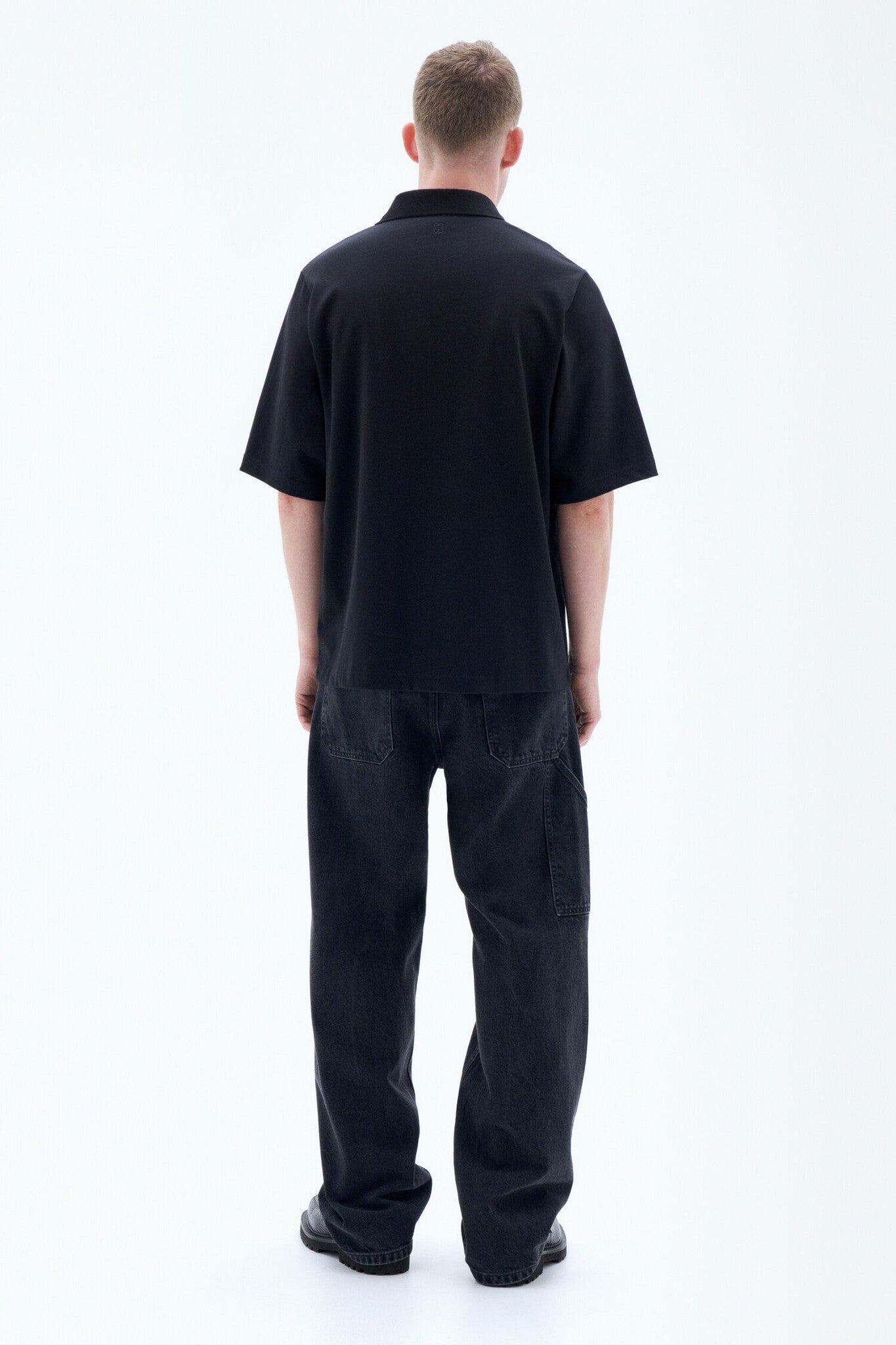 BOXY POLO SHIRT BLACK