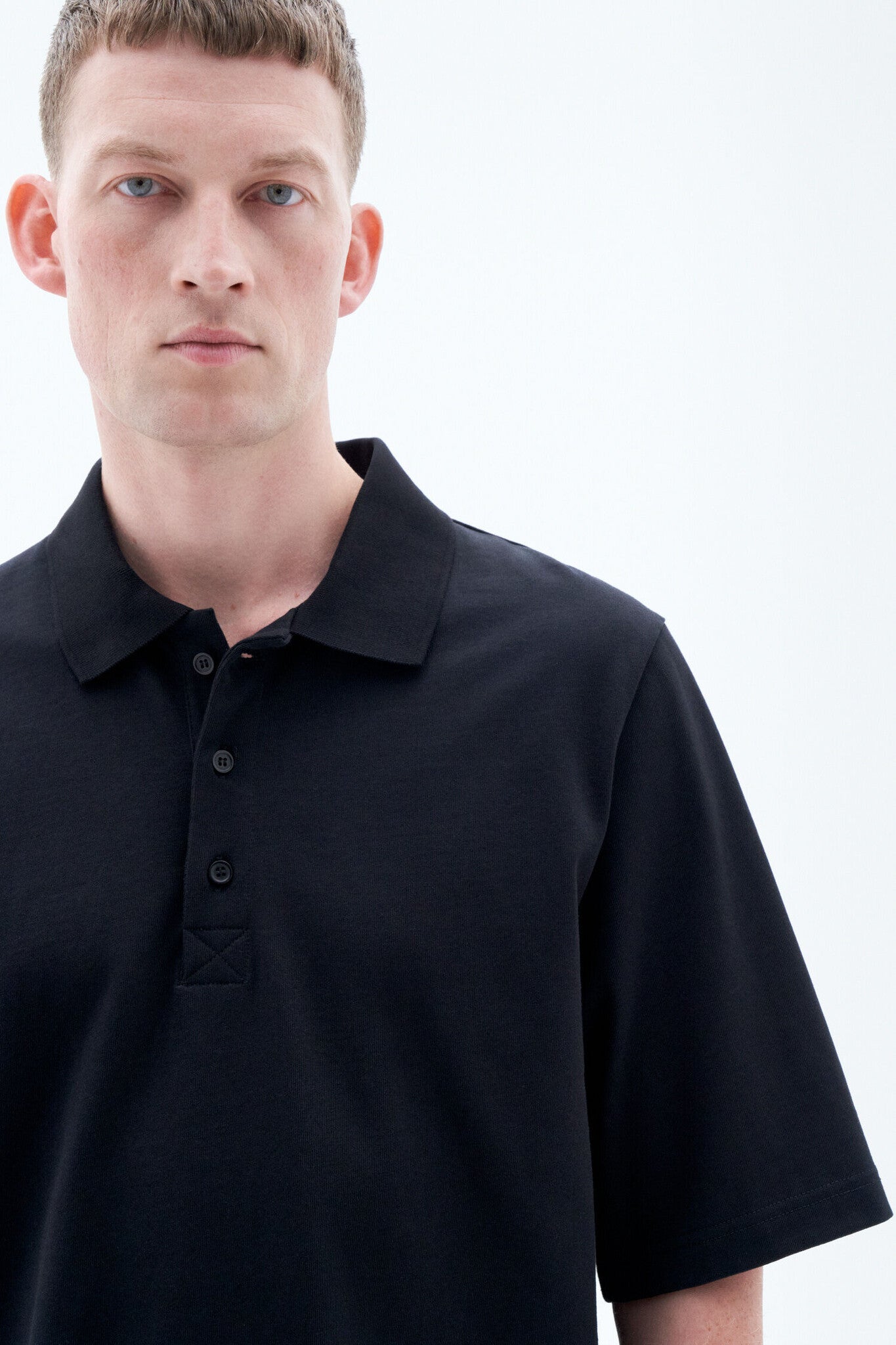 BOXY POLO SHIRT BLACK