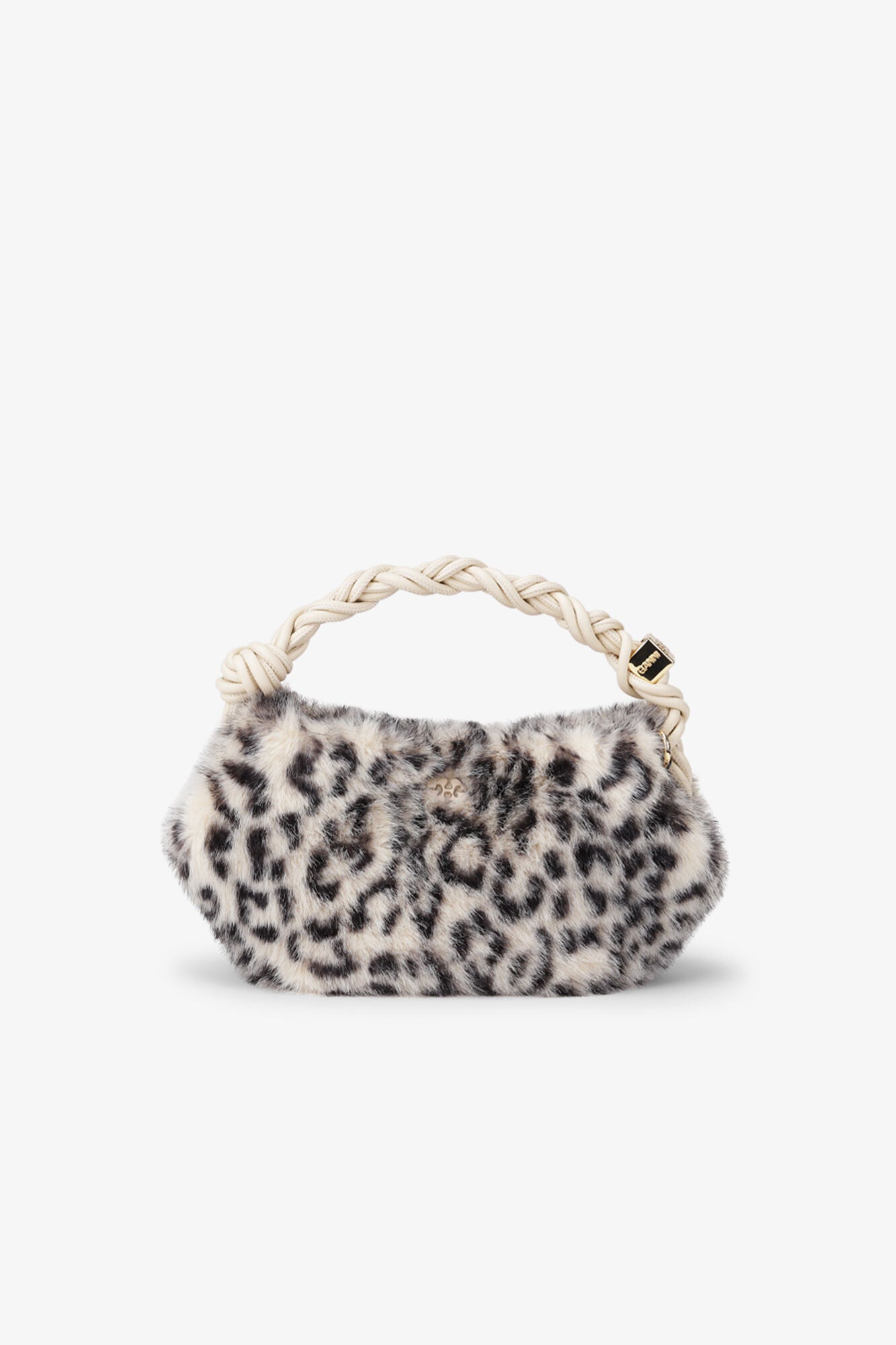 GANNI BOU BAG MINI FUR PRINT LEOPARD