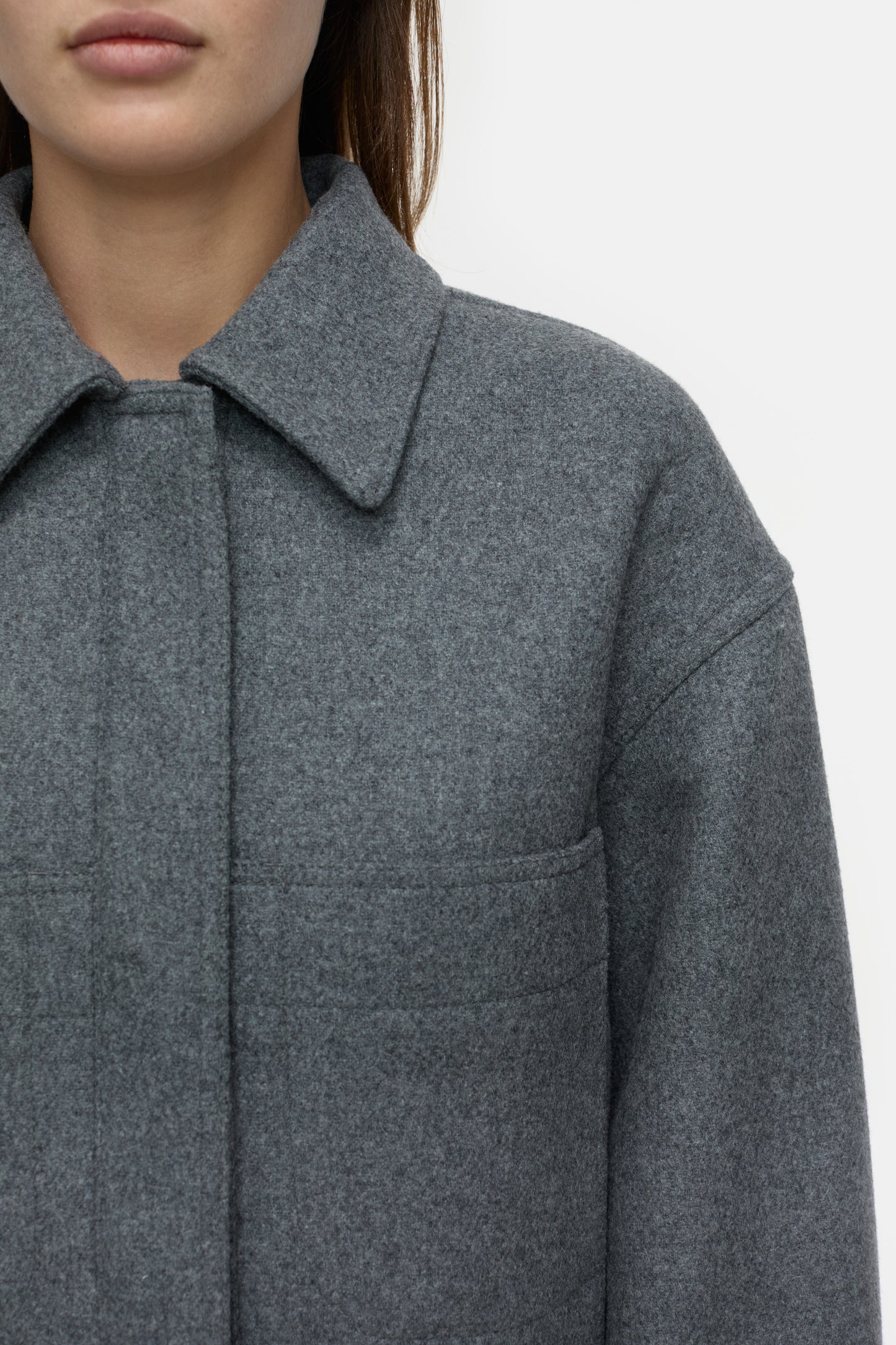 WOOL JACKET DARK GREY MELANGE