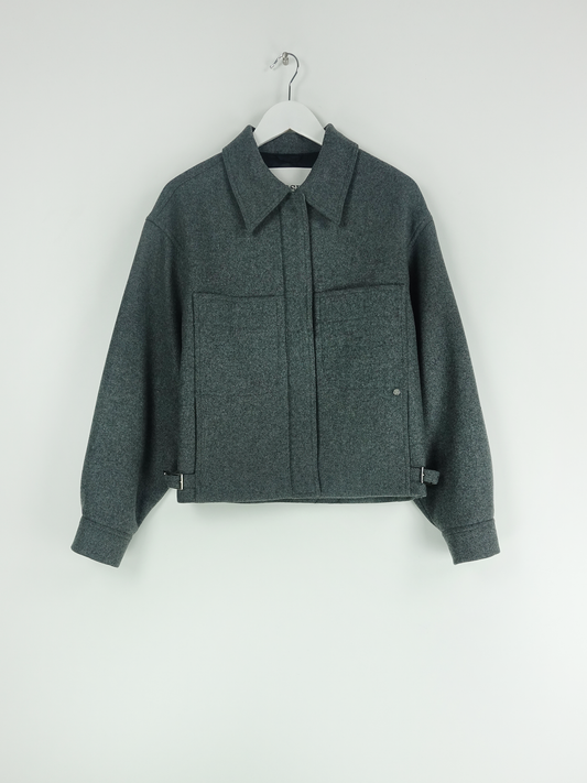 WOOL JACKET DARK GREY MELANGE