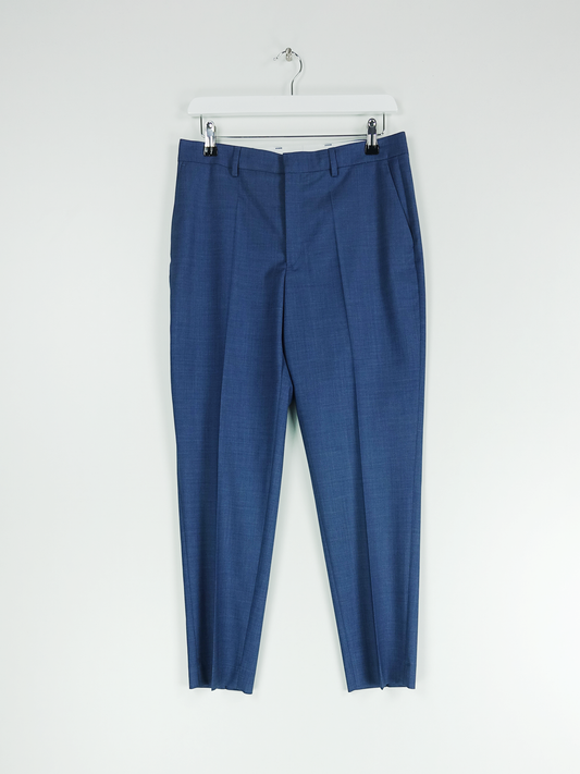 EMMA CROPPED COOL WOOL TROUSER DUSTY BLUE