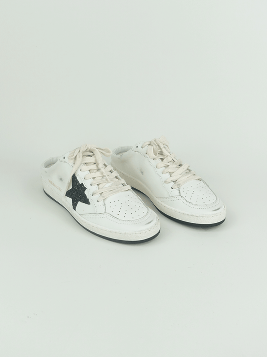 BALLSTAR SABOT LEATHER UPPER GLITTER STAR WHITE/BLACK