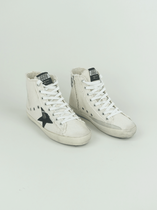 FRANCY CANVAS UPPER SUEDE STAR LEATHER LIST WHITE/BLACK