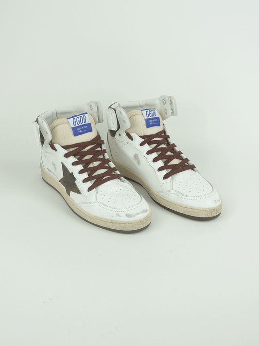 SKY STAR NAPPA UPPER AND SPUR NYLON TONGUE SUEDE STAR WHITE/BEIGE/CHOCOLATE BROWN