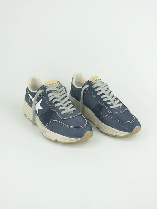 RUNNING SOLE NYLON AND SUEDE UPPER NYLON TOE TOE BOX AND SPUR FOAM PRINTED STAR DARK BLUE/BEIGE/WHITE