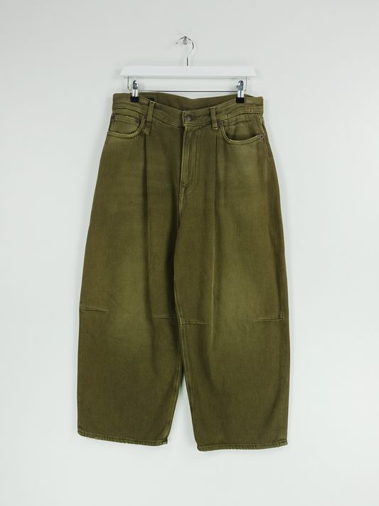 CROP WIDELEG JEAN KOZE OLIVE