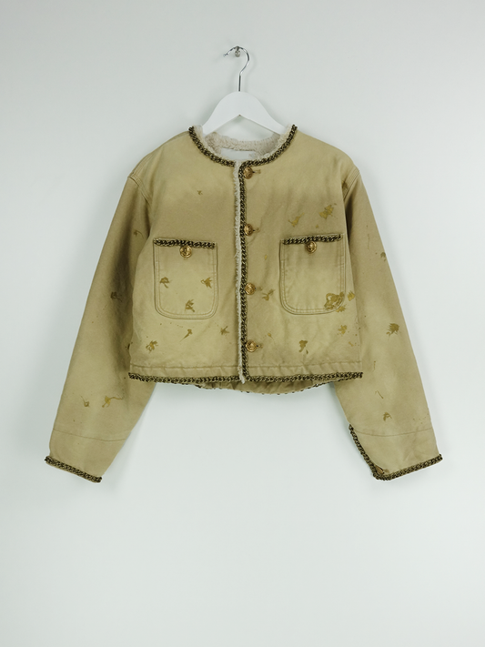 CROPPED CHORE JACKET KHAKI CANVAS