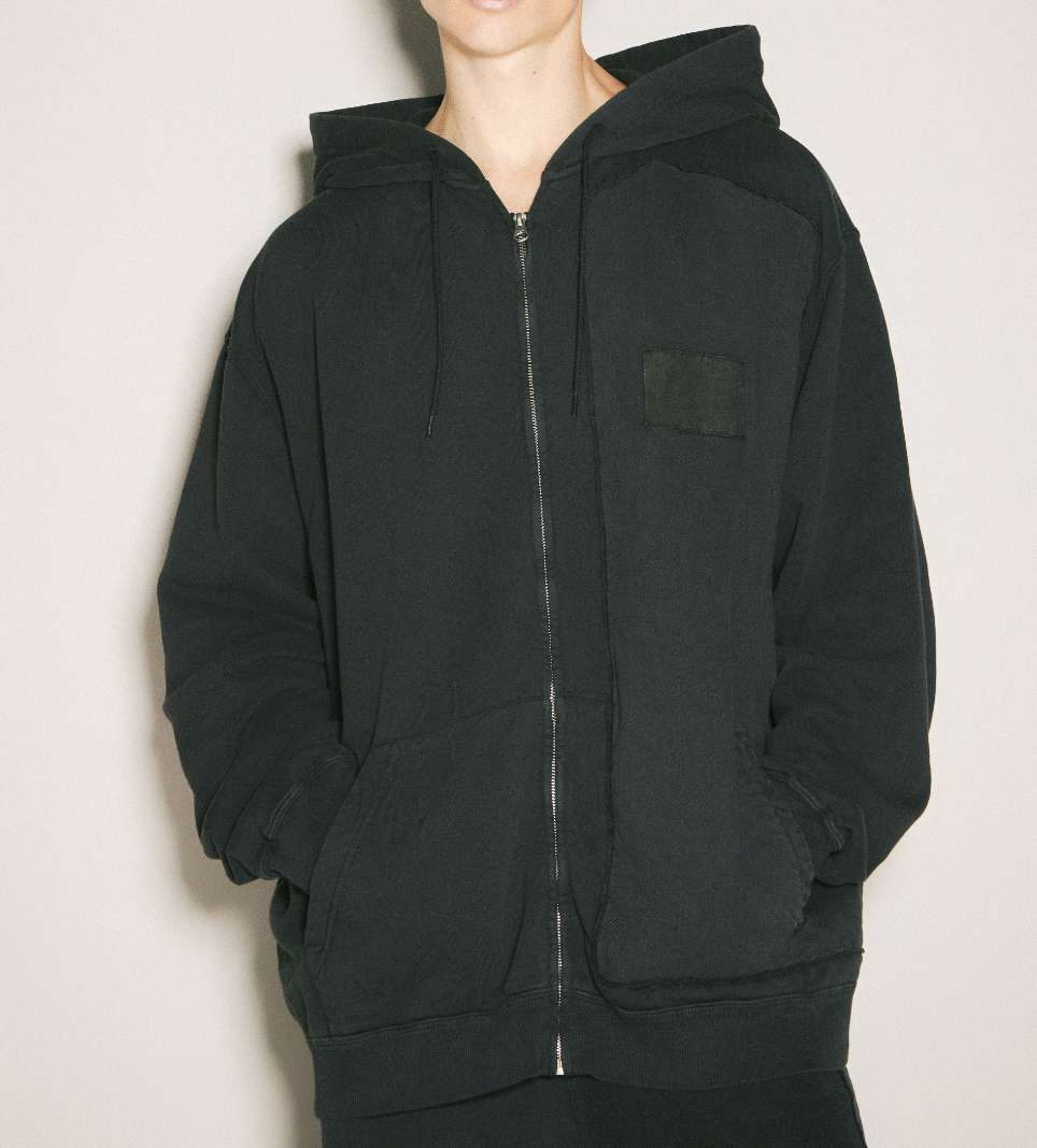 SWEAT JACKET WASHED BLACK SH0HG0004