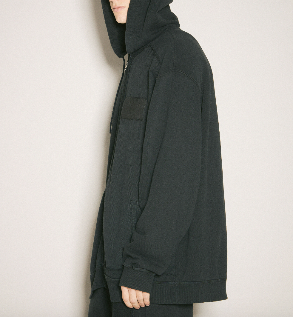 SWEAT JACKET WASHED BLACK SH0HG0004