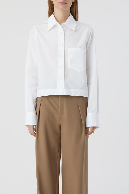 CROPPED CLASSIC SHIRT WHITE FW24