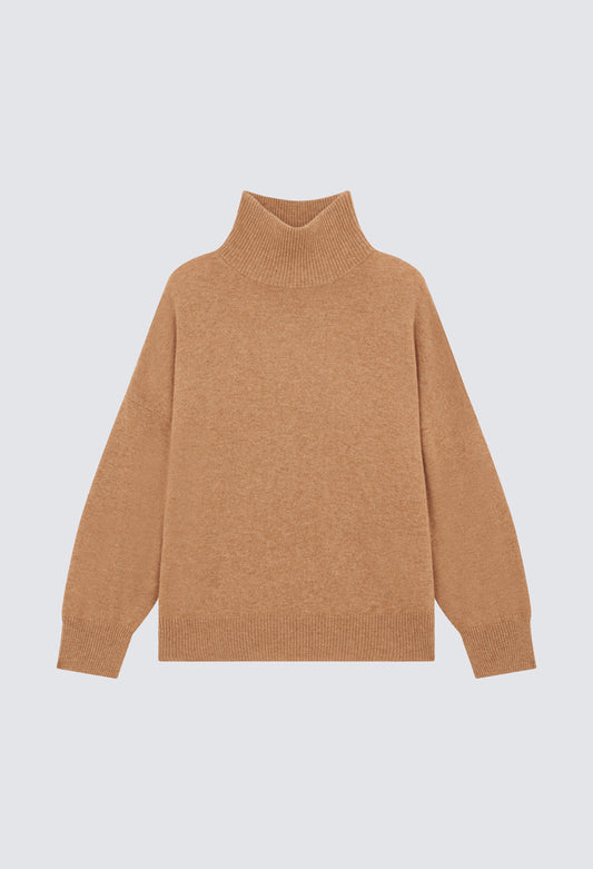 STUDIO HIGH COLLAR SWEATER HAZEL MELANGE